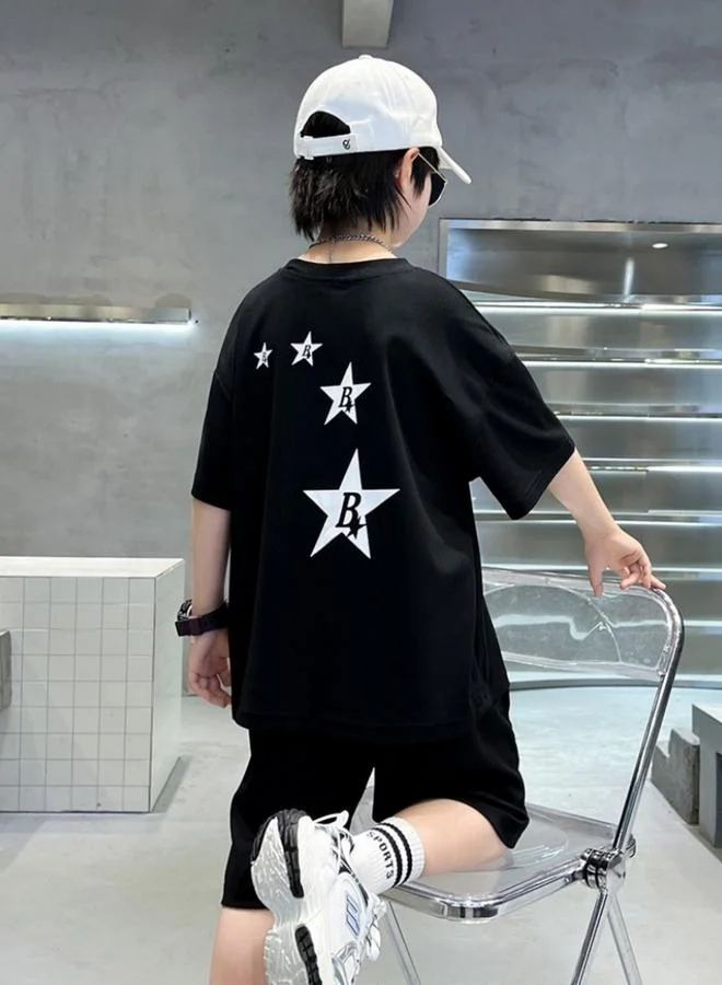 تايك تو مجموعة من تيشيرت جرافيك بياقة دائرية وشورت